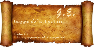 Gugyerás Evelin névjegykártya
